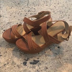 Brown leather Stuart Weitzman wedges